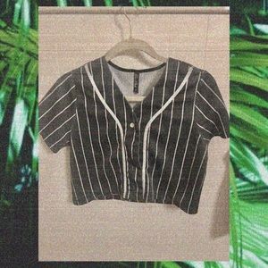 cropped baseball tee